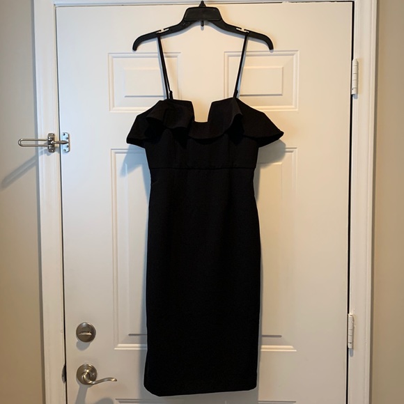 Bardot black ruffle top Karen dress NWT 6/S - Picture 4 of 9